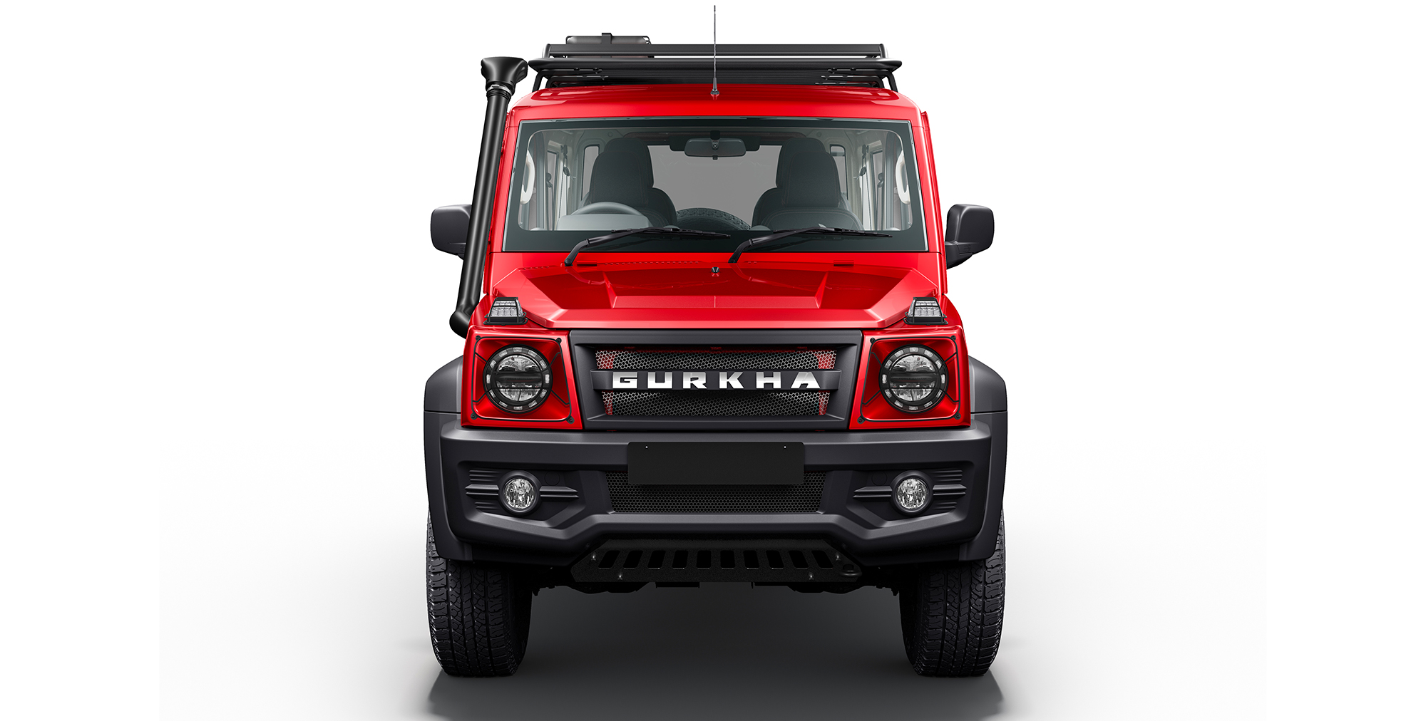 Red Colour Force Gurkha 4x4x4 with Roof Rail