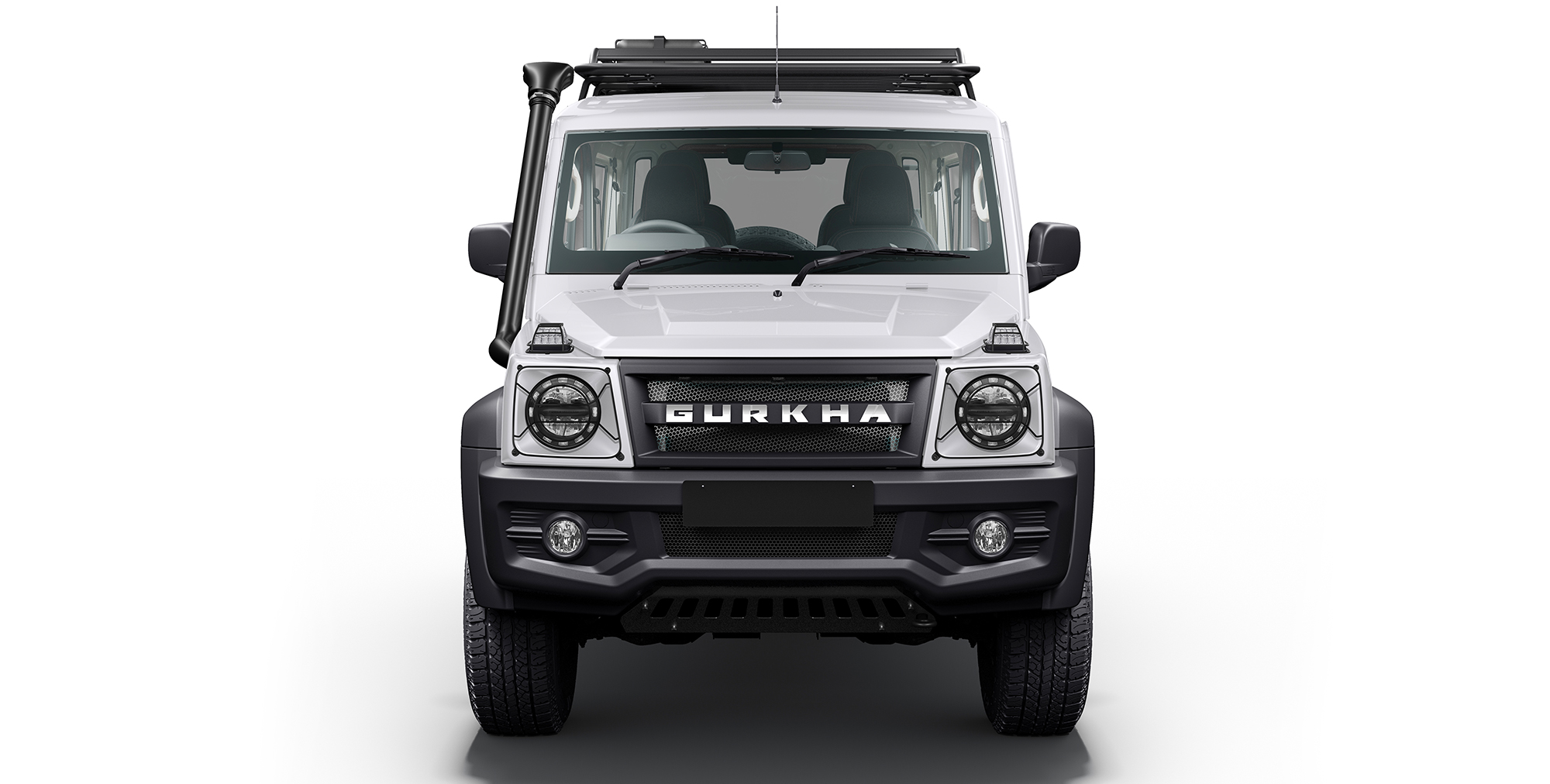 White Colour Force Gurkha 4x4x4 with Roof Rail